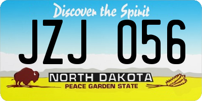 ND license plate JZJ056