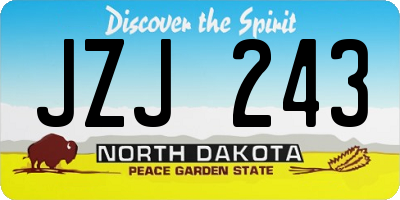 ND license plate JZJ243