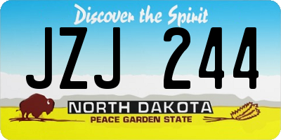 ND license plate JZJ244