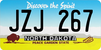 ND license plate JZJ267