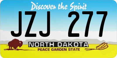 ND license plate JZJ277