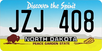 ND license plate JZJ408