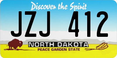 ND license plate JZJ412