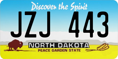ND license plate JZJ443