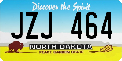 ND license plate JZJ464