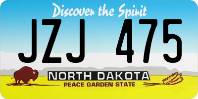 ND license plate JZJ475
