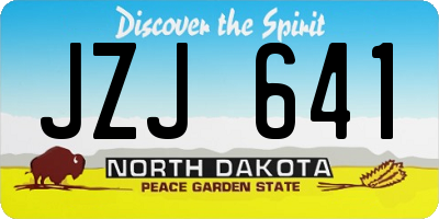 ND license plate JZJ641