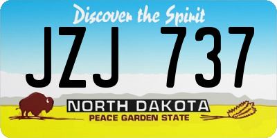 ND license plate JZJ737