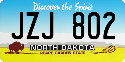 ND license plate JZJ802