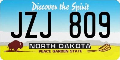 ND license plate JZJ809