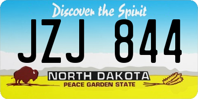 ND license plate JZJ844