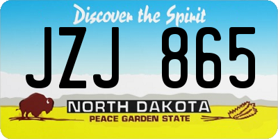 ND license plate JZJ865