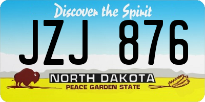 ND license plate JZJ876
