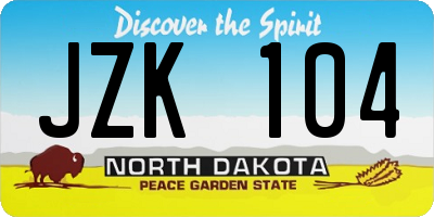 ND license plate JZK104