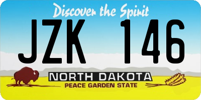ND license plate JZK146
