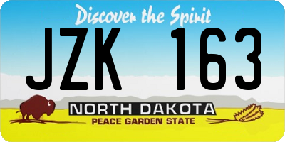 ND license plate JZK163