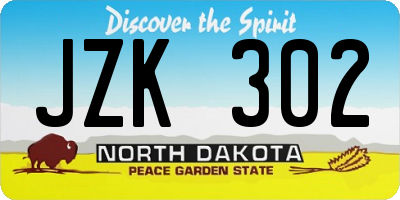 ND license plate JZK302