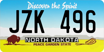 ND license plate JZK496