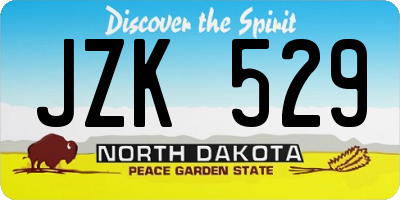 ND license plate JZK529