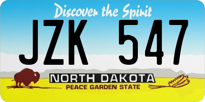 ND license plate JZK547