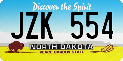 ND license plate JZK554