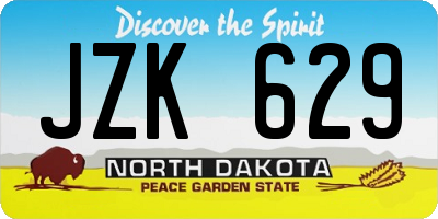 ND license plate JZK629
