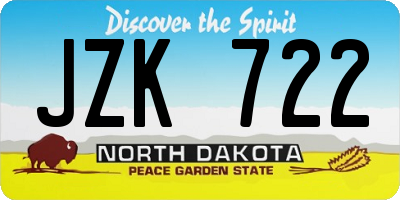 ND license plate JZK722
