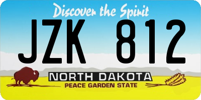 ND license plate JZK812