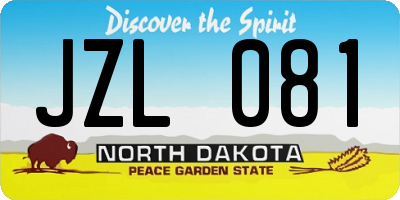ND license plate JZL081