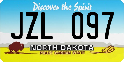 ND license plate JZL097