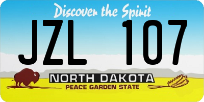 ND license plate JZL107