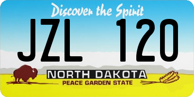 ND license plate JZL120