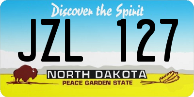 ND license plate JZL127