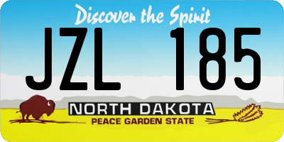 ND license plate JZL185