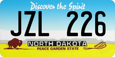 ND license plate JZL226
