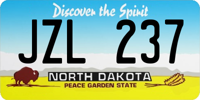 ND license plate JZL237