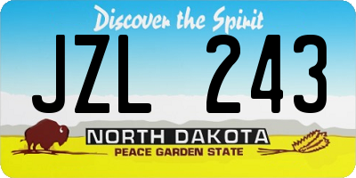 ND license plate JZL243