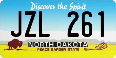 ND license plate JZL261