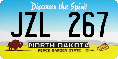ND license plate JZL267