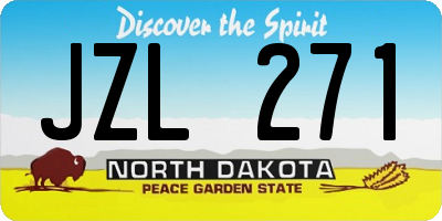 ND license plate JZL271