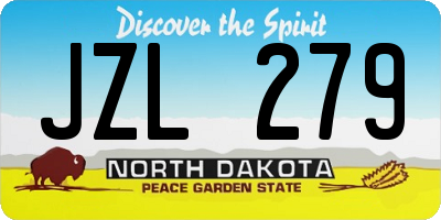 ND license plate JZL279
