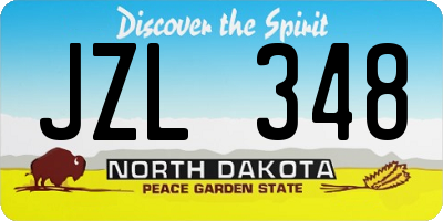 ND license plate JZL348