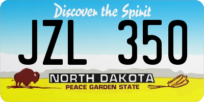 ND license plate JZL350