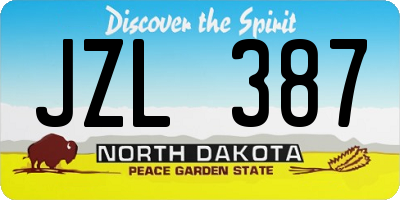 ND license plate JZL387