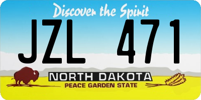 ND license plate JZL471