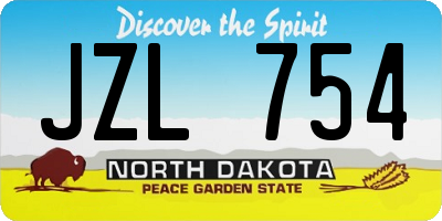ND license plate JZL754