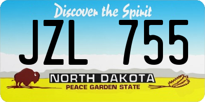 ND license plate JZL755