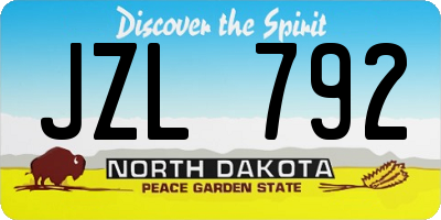 ND license plate JZL792