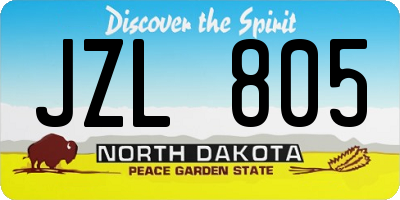 ND license plate JZL805