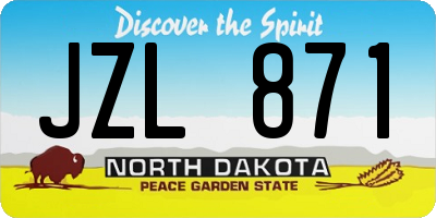 ND license plate JZL871